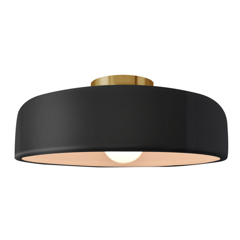 Radiance One Light Semi-Flush Mount in Gloss Black (102|CER-6345-BLK-BRSS)