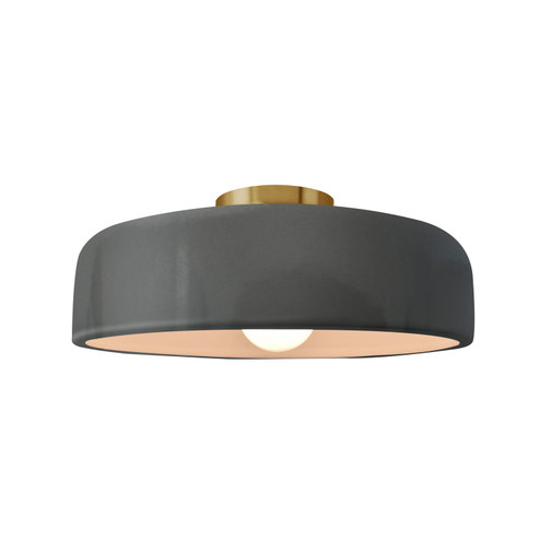 Radiance One Light Semi-Flush Mount in Gloss Grey (102|CER-6343-GRY-BRSS)