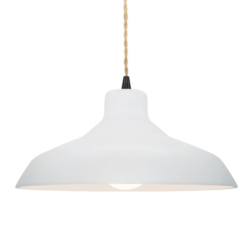 Radiance One Light Pendant in Gloss White (102|CER-6265-WHT-MBLK-BEIG-TWST)