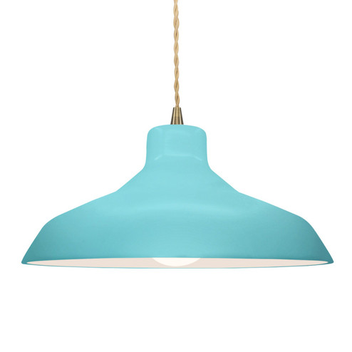 Radiance One Light Pendant in Reflecting Pool (102|CER-6265-RFPL-ABRS-BEIG-TWST)