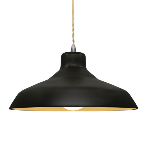 Radiance One Light Pendant in Carbon Matte Black w/ Champagne Gold (102|CER-6265-CBGD-NCKL-BEIG-TWST)