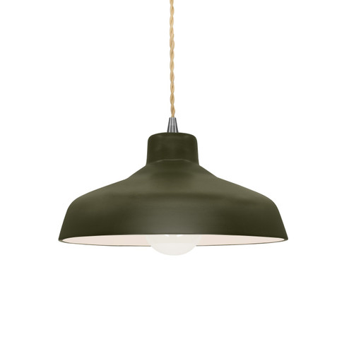 Radiance One Light Pendant in Matte Green (102|CER-6260-MGRN-NCKL-BEIG-TWST)