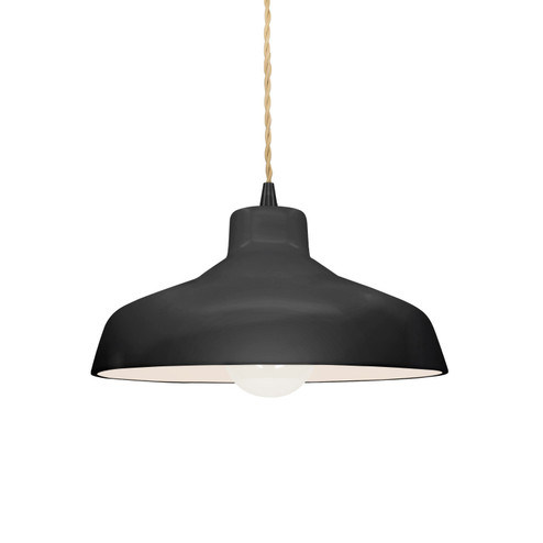 Radiance One Light Pendant in Gloss Black w/ Matte White (102|CER-6260-BKMT-MBLK-BEIG-TWST)