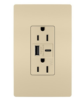 radiant Outdoor Ultra-Fast USB Outlet in Ivory (246|WRR26USBAC6I)