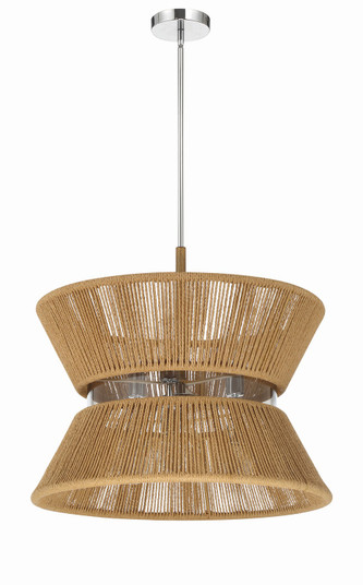 Serena Six Light Pendant in Chrome/Walnut (46|58596-CHWAL)