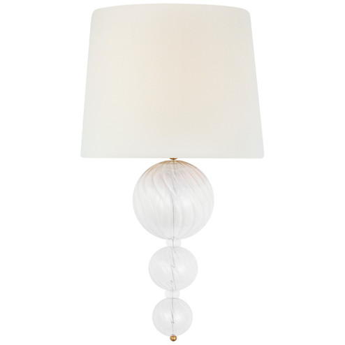 Talia LED Wall Sconce in Gild and Clear Swirled Glass (268|JN 2004G/CG-L) Talia LED Wall Sconce in Gild and Clear Swirled Glass (268|JN 2004G/CG-L)