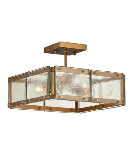 Four Light Semi-Flush Mount in Clear/Antique Brass (142|9000-1196)