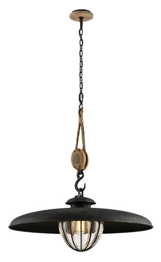 Murphy One Light Pendant in Vintage Iron With Rustic Wood (67|F4907-FOR)