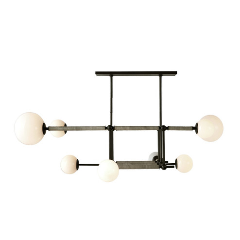 Erica Eight Light Linear Chandelier in English Bronze/Opal/Taupe (314|DRC09)