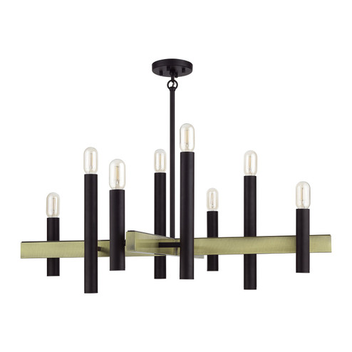 Helsinki Eight Light Chandelier in Bronze with Antique Brass (107|49996-07)
