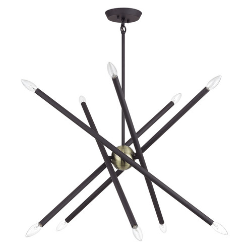 Soho Ten Light Chandelier in Bronze with Antique Brass (107|47006-07)