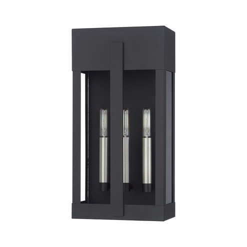 Berksford Two Light Outdoor Wall Lantern in Black with Brushed Nickel (107|28963-04)