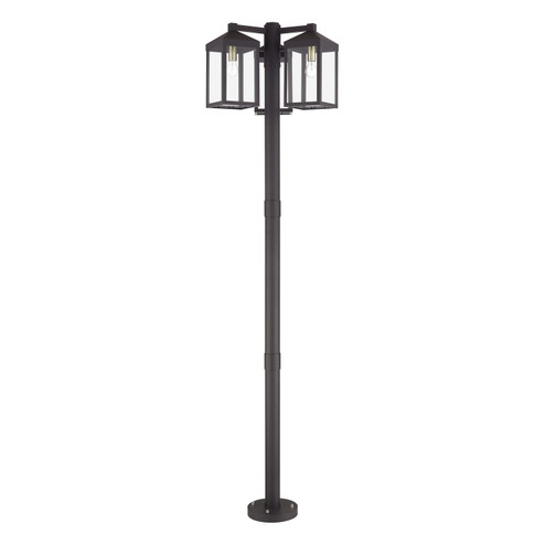 Nyack Three Head Outdoor Post Light in Bronze with Antique Brass (107|20597-07)