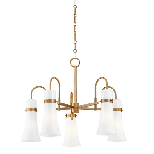 Maple Five Light Chandelier in Patina Brass (67|F3427-PBR) Maple Five Light Chandelier in Patina Brass (67|F3427-PBR)