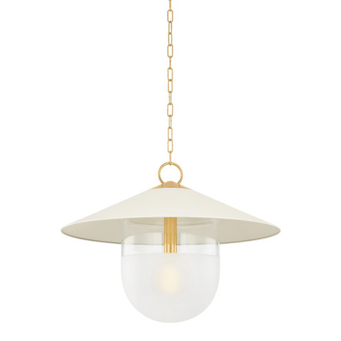 Ressi One Light Pendant in Aged Brass/Soft Cream (428|H926701L-AGB/SCR)