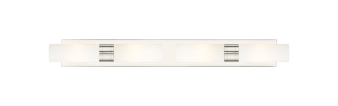 Downtown Urban Four Light Bath Vanity in Polished Nickel (405|617S-4W-PN-G617-8SWH)