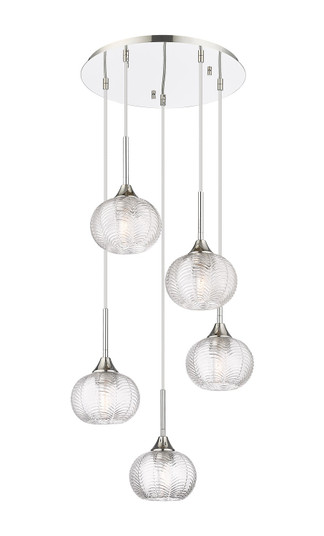 Berkshire Five Light Pendant in Polished Nickel (405|323-5P-PN-G323-7CL)