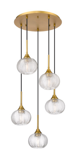 Berkshire Five Light Pendant in Brushed Brass (405|323-5P-BB-G323-7CL)