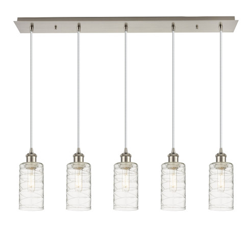 Downtown Urban Five Light Linear Pendant in Brushed Satin Nickel (405|125B-5P-SN-G434-7DE)