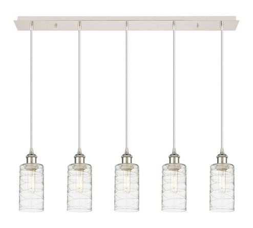 Downtown Urban Five Light Linear Pendant in Polished Nickel (405|125B-5P-PN-G434-7DE)