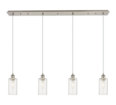Downtown Urban Four Light Linear Pendant in Brushed Satin Nickel (405|124B-4P-SN-G434-7CL)