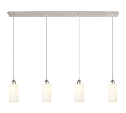 Downtown Urban Four Light Linear Pendant in Polished Nickel (405|124B-4P-PN-G434-7WH)