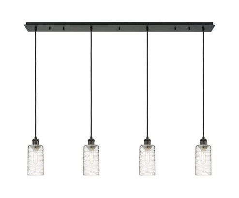 Downtown Urban Four Light Linear Pendant in Matte Black (405|124B-4P-BK-G434-7DE)