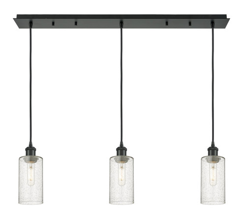 Downtown Urban Three Light Linear Pendant in Matte Black (405|123B-3P-BK-G434-7SDY)