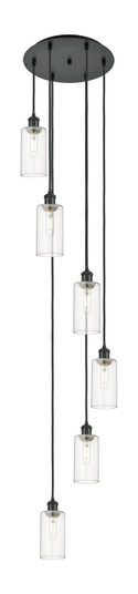 Downtown Urban Six Light Pendant in Matte Black (405|116B-6P-BK-G434-7CL)