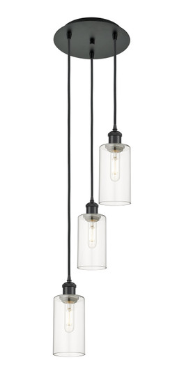 Downtown Urban Three Light Pendant in Matte Black (405|113B-3P-BK-G434-7CL)