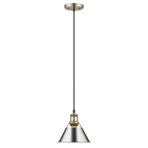 Orwell One Light Mini Pendant in Aged Brass (62|3306-S AB-CH)