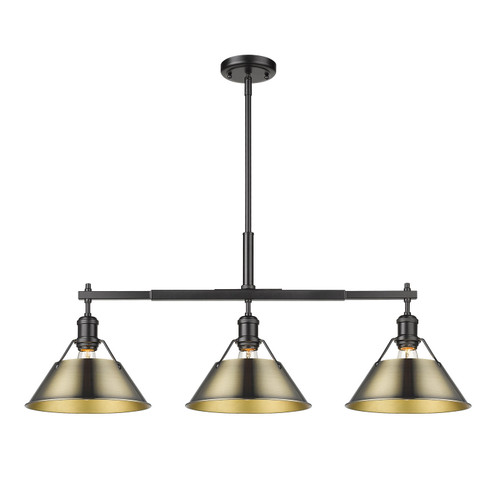 Orwell BLK Three Light Linear Pendant in Matte Black (62|3306-LP BLK-AB)