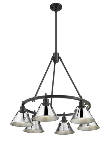 Orwell BLK Six Light Chandelier in Matte Black (62|3306-6 BLK-CH)