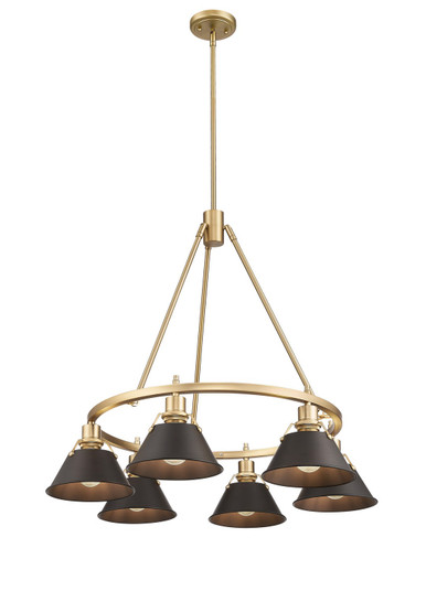 Orwell Six Light Chandelier in Brushed Champagne Brass (62|3306-6 BCB-RBZ)