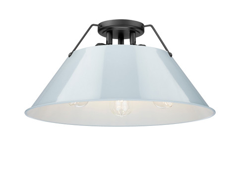 Orwell Three Light Flush Mount in Matte Black (62|3306-3FM BLK-DB)