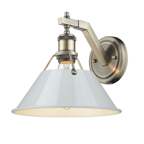 Orwell One Light Wall Sconce in Aged Brass (62|3306-1W AB-DB)