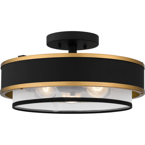 Quoizel Semi-Flush Mount Three Light Semi Flush Mount in Earth Black (10|QSF5572EK)