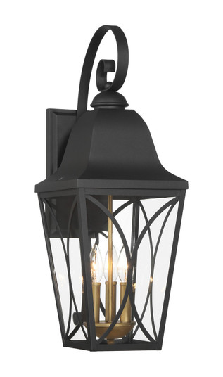 Cardigan Three Light Outdoor Wall Mount in Sand Coal Black & Olden Brass (7|73353-757)