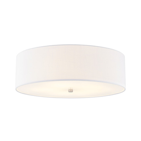 Textile Five Light Flush-Mount in Brushed Nickel (102|FAB-9732-WHTE-NCKL)