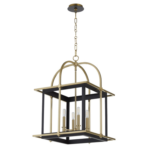 Moritz Four Light Pendant in Matte Black w/Aged Brass (19|8216-4-5980)
