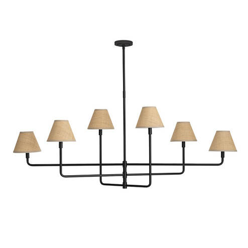 Polly Six Light Chandelier in Blackened Brass (400|16-1454BB-RAT)