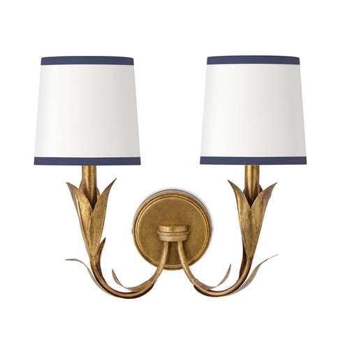 River Reed Two Light Wall Sconce in Antique Gold Leaf (400|15-1219GLD-NAV)