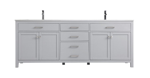 Lewis Double Bathroom Vanity in Grey (173|VF23384DGR)