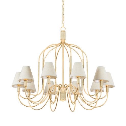 Warrensburg Ten Light Chandelier in Vintage Gold Leaf (70|5744-VGL)