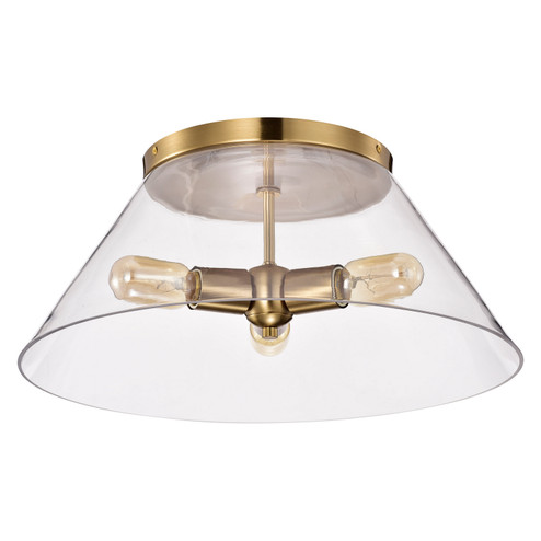Dover Three Light Flush Mount in Vintage Brass (72|60-7422)