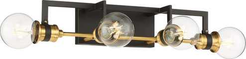 Intention Four Light Vanity in Warm Brass / Black (72|60-6974) Intention Four Light Vanity in Warm Brass / Black (72|60-6974)