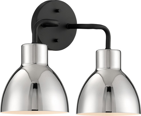 Sloan Two Light Vanity in Matte Black / Polished Nickel (72|60-6772) Sloan Two Light Vanity in Matte Black / Polished Nickel (72|60-6772)