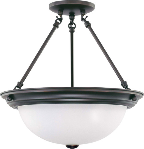 Close to Ceiling Mahogany Bronze Three Light Semi Flush Mount in Mahogany Bronze (72|60-3151)