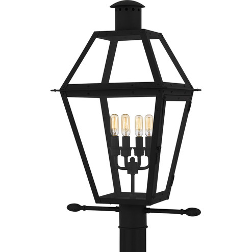 Rue De Royal Four Light Outdoor Post Lantern in Earth Black (10|RO9014EK)