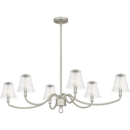 McKinney Six Light Linear Chandelier in Brushed Nickel (10|MCK644BN)